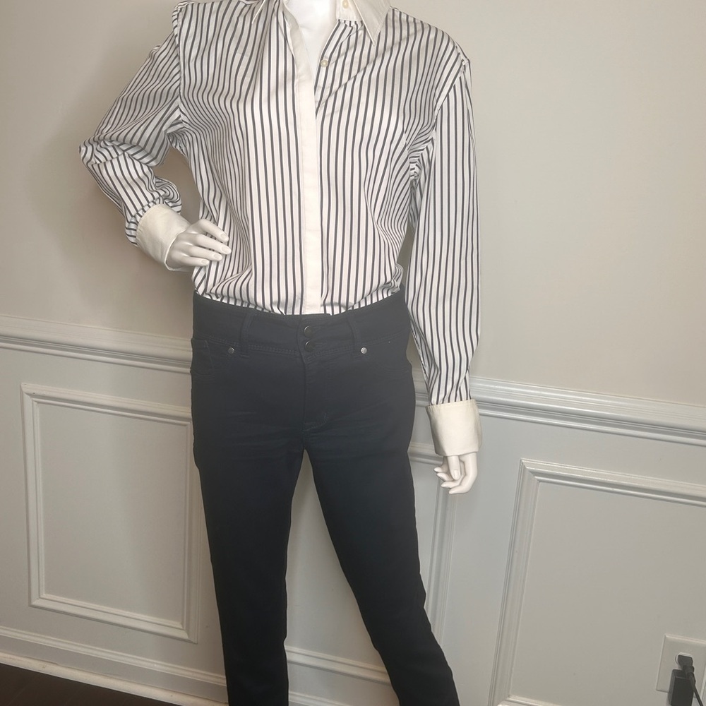 Lauren Ralph Lauren Navy & White Button Up Shirt, Sz. XL - Picture 12 of 16